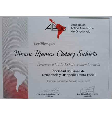 Miembro activo de ALADO<br>ASOCIACION LATINOAMERICANA DE ORTODONCIA