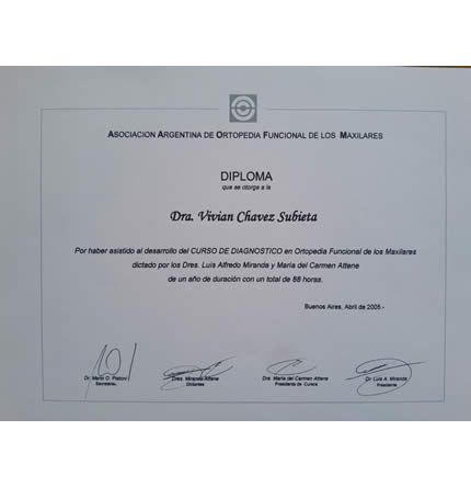 Curso en Ortopedia Funcional de los Maxilares<br>Asociación de Ortopedia Funcional de los Maxilares<br>Buenos Aires, Argentina.