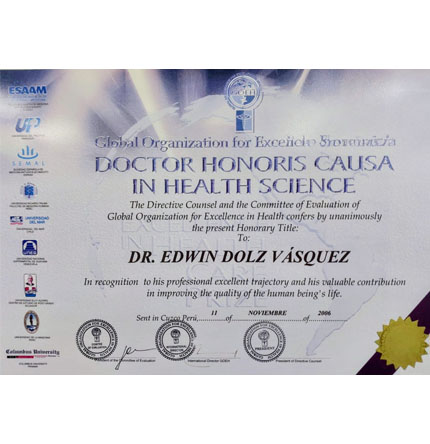 GOEH - Doctor Honoris Causa in Health Science