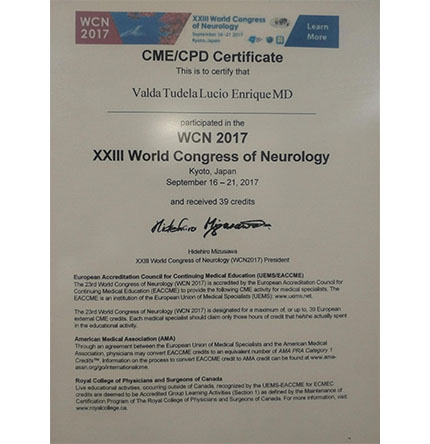 XXIIIth World Congress of Neurology - 2017