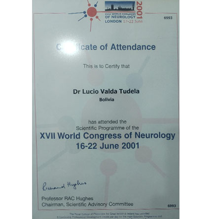 XVIIIth World Congress of Neurology - 2001