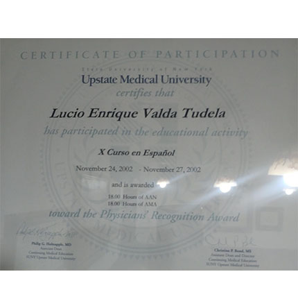 X Curso en Español - Upstate Medical University - 2002