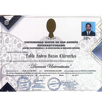 Diplomado en Educación Superior - Universidad Mayor de San Andrés