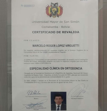Especilidad clínica en ortodoncia - Universidad Mayor de San Simón