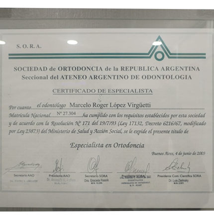 Especilidad clínica en ortodoncia - Sociedad de ortodoncia de la República de Argentina