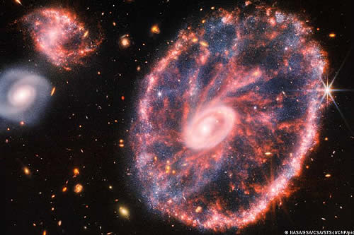 El telescopio James Webb revela misterios de la caprichosa galaxia Rueda de Carro 