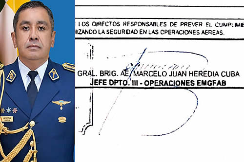 FAB niega que la rúbrica en la autorización del vuelo de López y Murillo sea de su Comandante